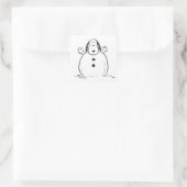 Peanuts | Snoopy spielt Schneemann Quadratischer Aufkleber (Tasche)