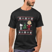 Peanuts Snoopy und Charlie Weihnachtsbaum T-Shirt (Vorderseite)