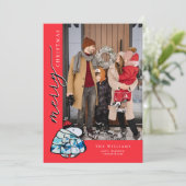 Peanuts Snoopy Winter Puffer Jacke Feiertagskarte (Stehend Vorderseite)