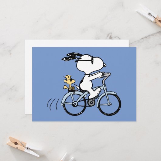 Peanuts | Snoopy & Woodstock Bicycle Karte (Vorderseite/Rückseite Beispiel)