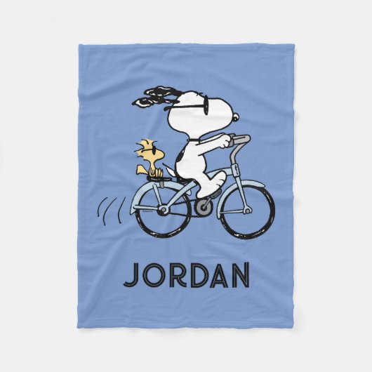 Peanuts | Snoopy & Woodstock Fahrrad Fleecedecke (Vorderseite)
