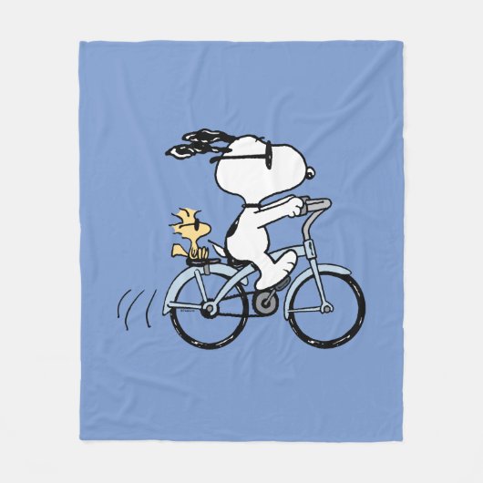 Peanuts | Snoopy & Woodstock Fahrrad Fleecedecke (Vorderseite)