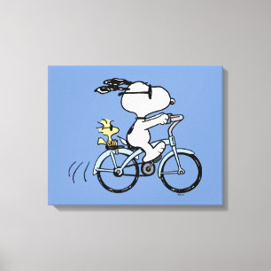 Peanuts Snoopy & Woodstock Fahrrad Leinwanddruck