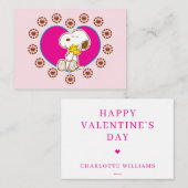 Peanuts | Snoopy & Woodstock Floral Heart Hug Mitteilungskarte (Vorne/Hinten)
