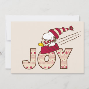 Peanuts   Snoopy & Woodstock Freuden-Schlittenfahr Feiertagskarte
