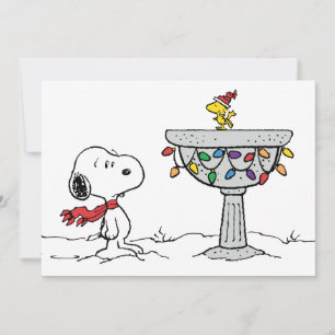 Peanuts   Snoopy & Woodstock Frozen Birdbath Feiertagskarte