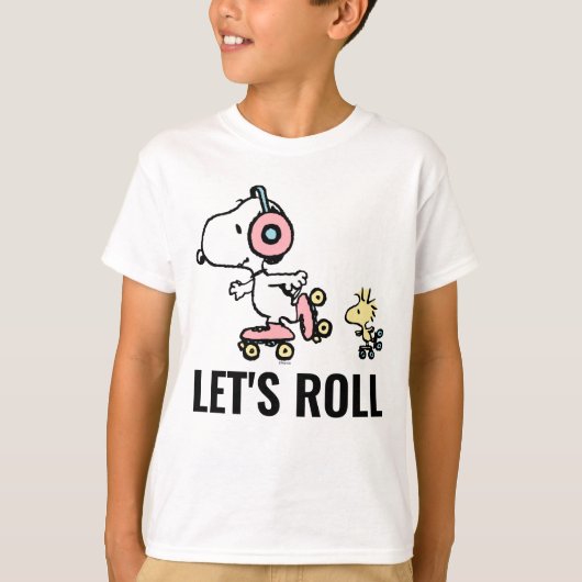 PEANUTS | Snoopy & Woodstock | Lasst uns fortfahre T-Shirt (Vorderseite)