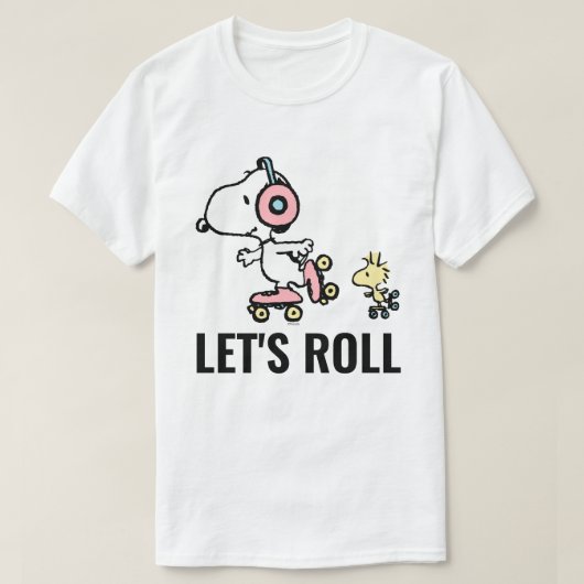 PEANUTS | Snoopy & Woodstock | Lasst uns fortfahre T-Shirt (Design vorne)