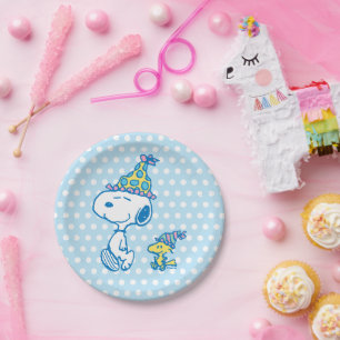 PEANUTS   Snoopy & Woodstock Party Polka Dots Pappteller