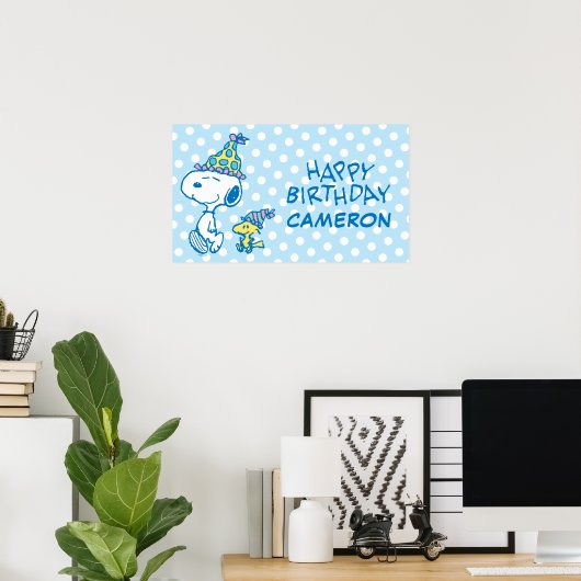 PEANUTS | Snoopy & Woodstock Party Polka Dots Poster (Heimbüro)