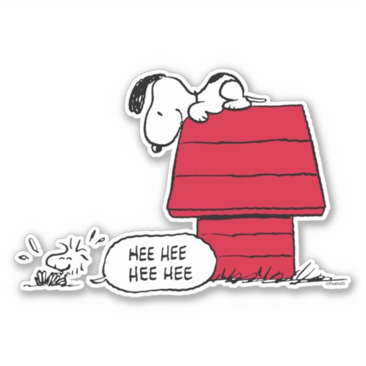 PEANUTS | Snoopy & Woodstock Red & Black Aufkleber (Vorderseite)