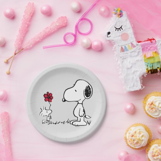 Peanuts | Snoopy & Woodstock Red & Black Pappteller (Party)