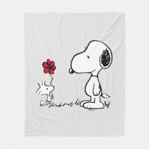 Peanuts Snoopy & Woodstock Rot & Schwarz Fleecedecke
