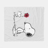 Peanuts | Snoopy & Woodstock Rot & Schwarz Fleecedecke (Vorderseite (Horizontal))