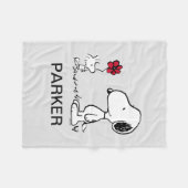 Peanuts | Snoopy & Woodstock Rot & Schwarz Fleecedecke (Vorderseite (Horizontal))