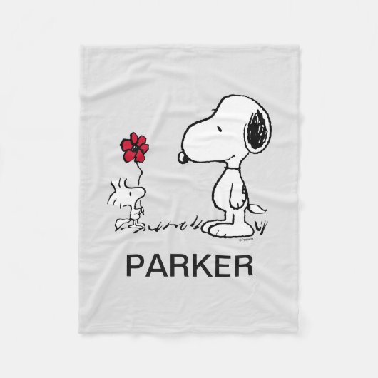 Peanuts | Snoopy & Woodstock Rot & Schwarz Fleecedecke (Vorderseite)