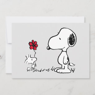 Peanuts Snoopy & Woodstock Rot & Schwarz Karte
