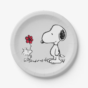 Peanuts Snoopy & Woodstock Rot & Schwarz Pappteller