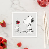 Peanuts | Snoopy & Woodstock Rot & Schwarz Serviette (Beispiel)
