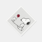 Peanuts | Snoopy & Woodstock Rot & Schwarz Serviette (Ecke)