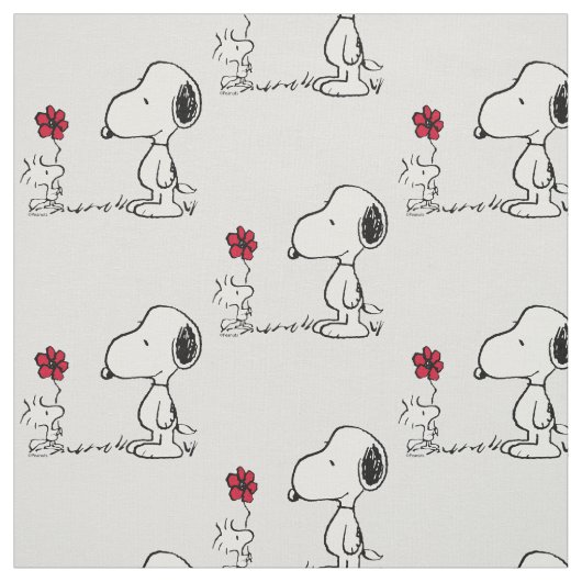 Peanuts | Snoopy & Woodstock Rot & Schwarz Stoff (Muster)