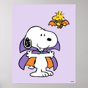Peanuts Snoopy Woodstock Vampir Halloween Poster