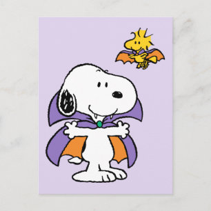 Peanuts Snoopy Woodstock Vampir Halloween Postkarte