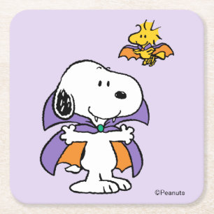 Peanuts Snoopy Woodstock Vampir Halloween Rechteckiger Pappuntersetzer