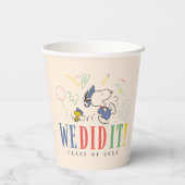 Peanuts Snoopy Woodstock We Did It Graduation Cap Pappbecher (Rückseite)