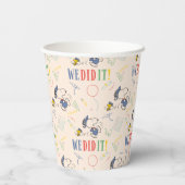 Peanuts Snoopy Woodstock We Did It Graduation Pappbecher (Rückseite)