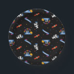 Peanuts Snoopy Your Future Looks Bright Graduation Pappteller<br><div class="desc">Celebrate graduation with this bold and energetic Peanuts-inspired pattern design packed with color and excitement. Set against a striking black background, this lively design features a playful mix of graduation icons including diplomas, banners, confetti, and a cool beagle in a cap. Uplifting phrases like “Congrats!” and “Your Future Looks So...</div>