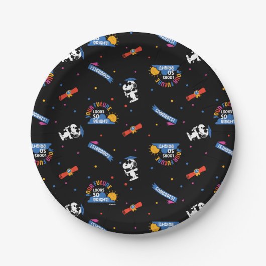 Peanuts Snoopy Your Future Looks Bright Graduation Pappteller (Vorderseite)