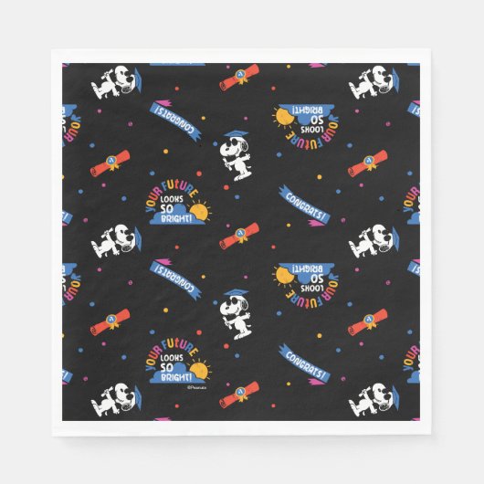 Peanuts Snoopy Your Future Looks Bright Graduation Serviette (Vorderseite)