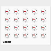 Peanuts | Snoopy-Zuckerstange-Schale Runder Aufkleber (Blatt)