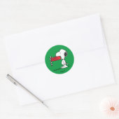 Peanuts | Snoopy-Zuckerstange-Schale Runder Aufkleber (Umschlag)