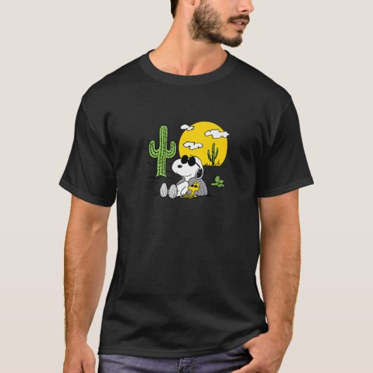 Peanuts Sommersonne Woodstock Wüste Premium T-Shirt (Vorderseite)