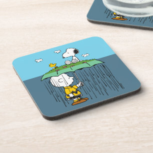 Peanuts Sonnentag Regentag Halb und Halb Getränkeuntersetzer