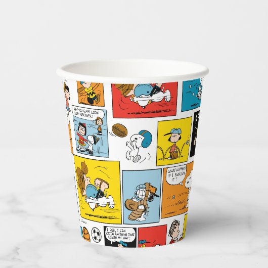 Peanuts Sportmuster Pappbecher (Vorderseite)