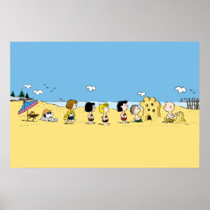 Peanuts Tag am Strand Poster