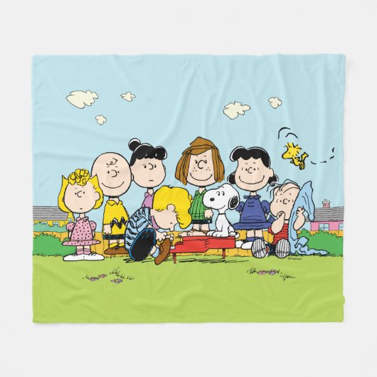 Peanuts | The Gang Around the Piano Fleecedecke (Vorderseite (Horizontal))