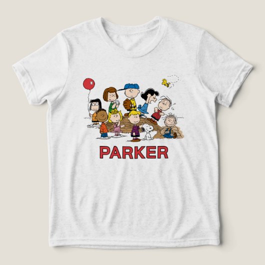 Peanuts | The Gang at the Pitcher's Mound Tri-Blend Shirt (Design Vorderseite)