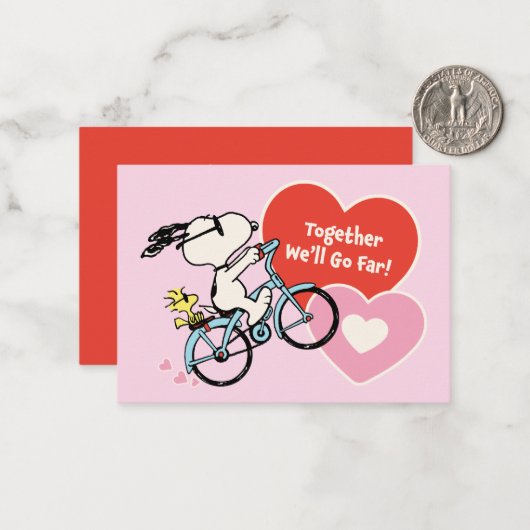Peanuts | Together We'll Go Far Mitteilungskarte (Vorderseite/Rückseite Beispiel)