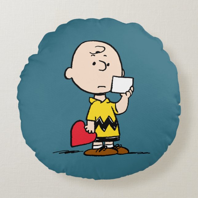 Peanuts | Valentine's Day Charlie Brown Valentine Rundes Kissen (Vorderseite)