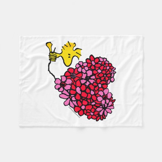 Peanuts - Valentines - Floral Heart  Fleecedecke (Vorderseite (Horizontal))
