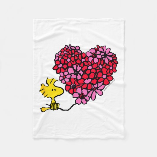 Peanuts - Valentines - Floral Heart  Fleecedecke (Vorderseite)