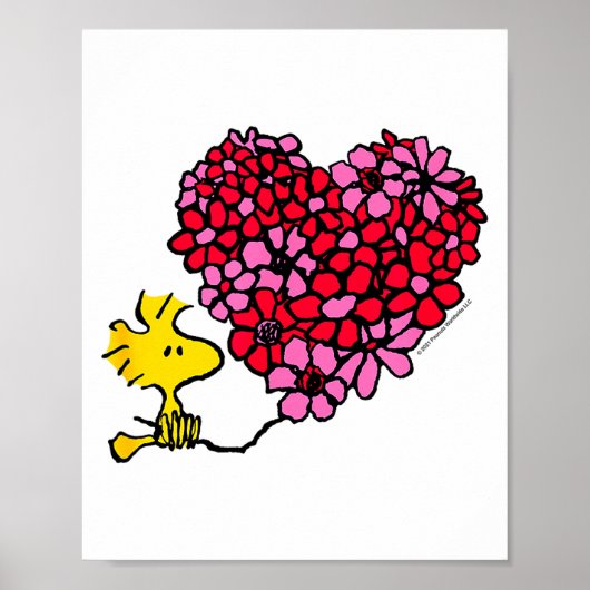 Peanuts - Valentines - Floral Heart Poster (Vorne)