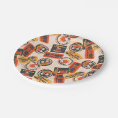 Peanuts | Vintage Button Fröhliches Halloween-Must Pappteller (Schrägansicht)