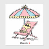 PEANUTS | Waldbestand Entspannen am Strand Aufkleber (Blatt)