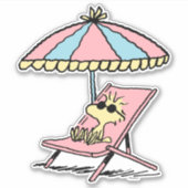 PEANUTS | Waldbestand Entspannen am Strand Aufkleber (Vorderseite)