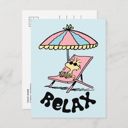 PEANUTS | Waldbestand Entspannen am Strand Postkarte (Vorne/Hinten)
